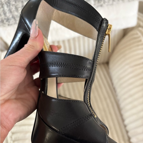 Michael Kors Black and Gold Zipper Heels - Picture 14 of 15